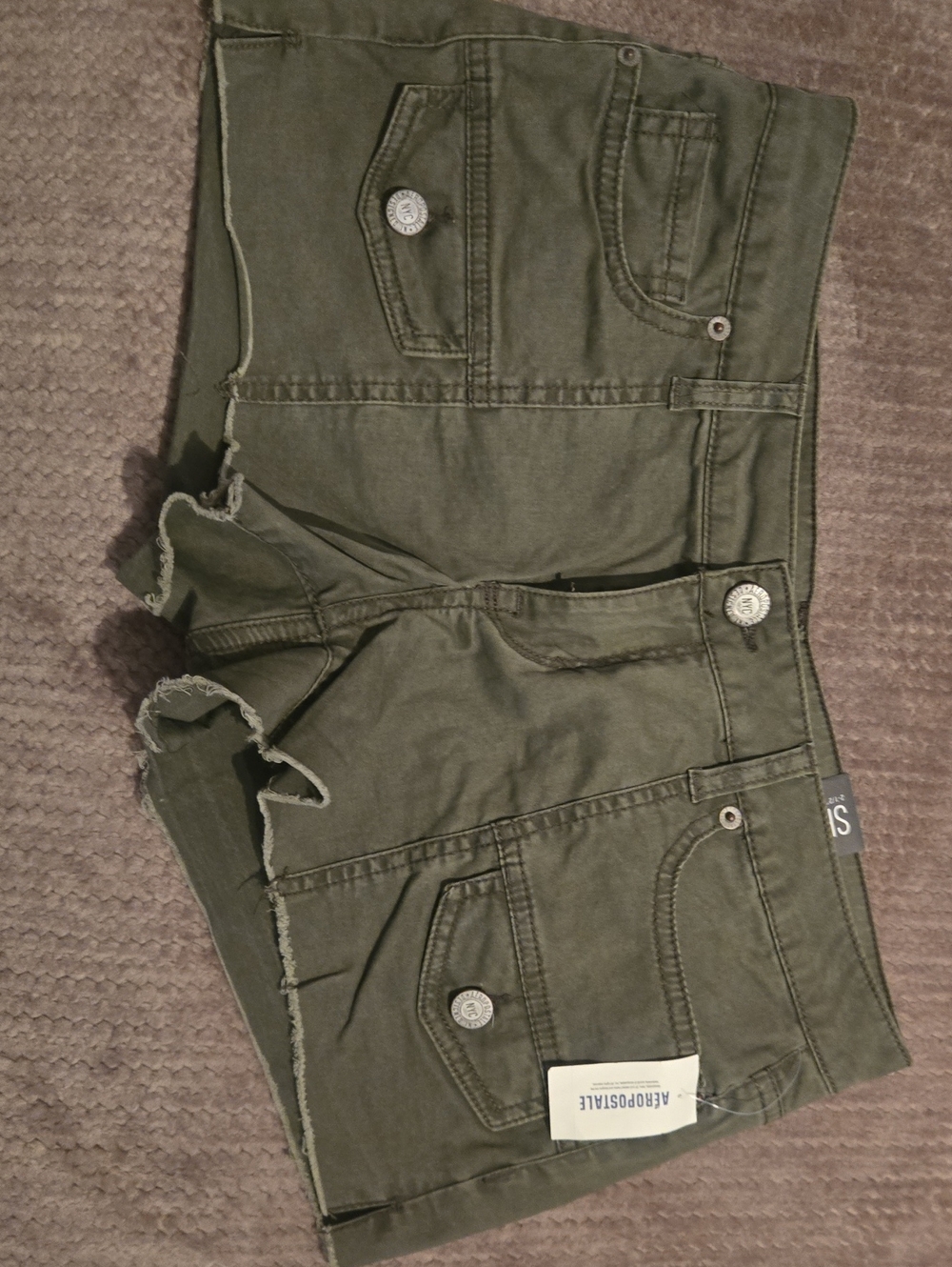 Aeropostale Olive Utility Short Shorts